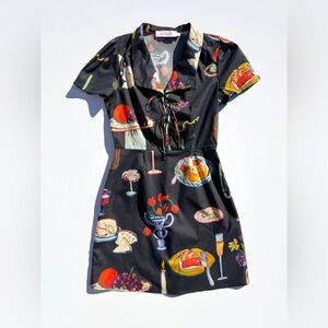 Lisa Says Gah Alexa Shirtdress/Mini Dress in Set the Table Pattern, Size 3XL